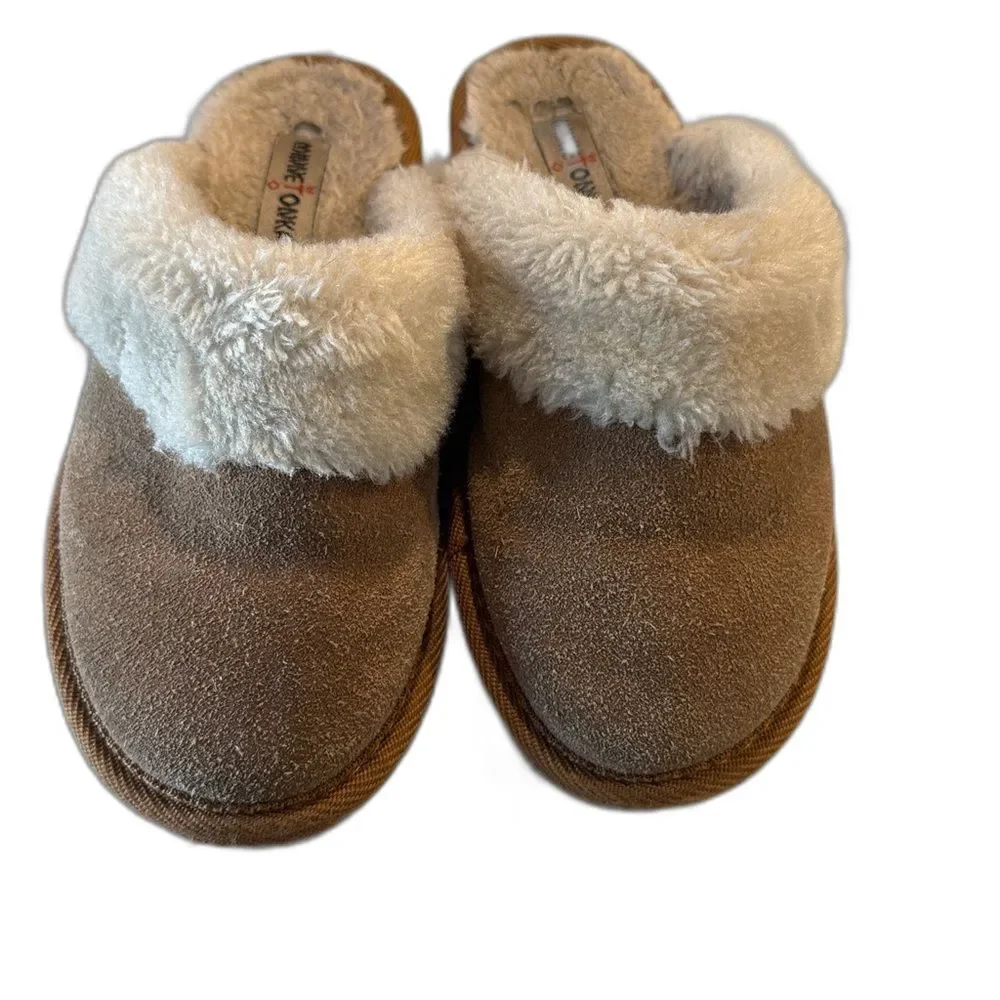 Minnetonka Kids’ Carefree Scuff Slipper Slide GUC. Size 1